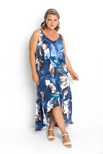 Load image into Gallery viewer, On The Sand Dress - Blue Leaves
